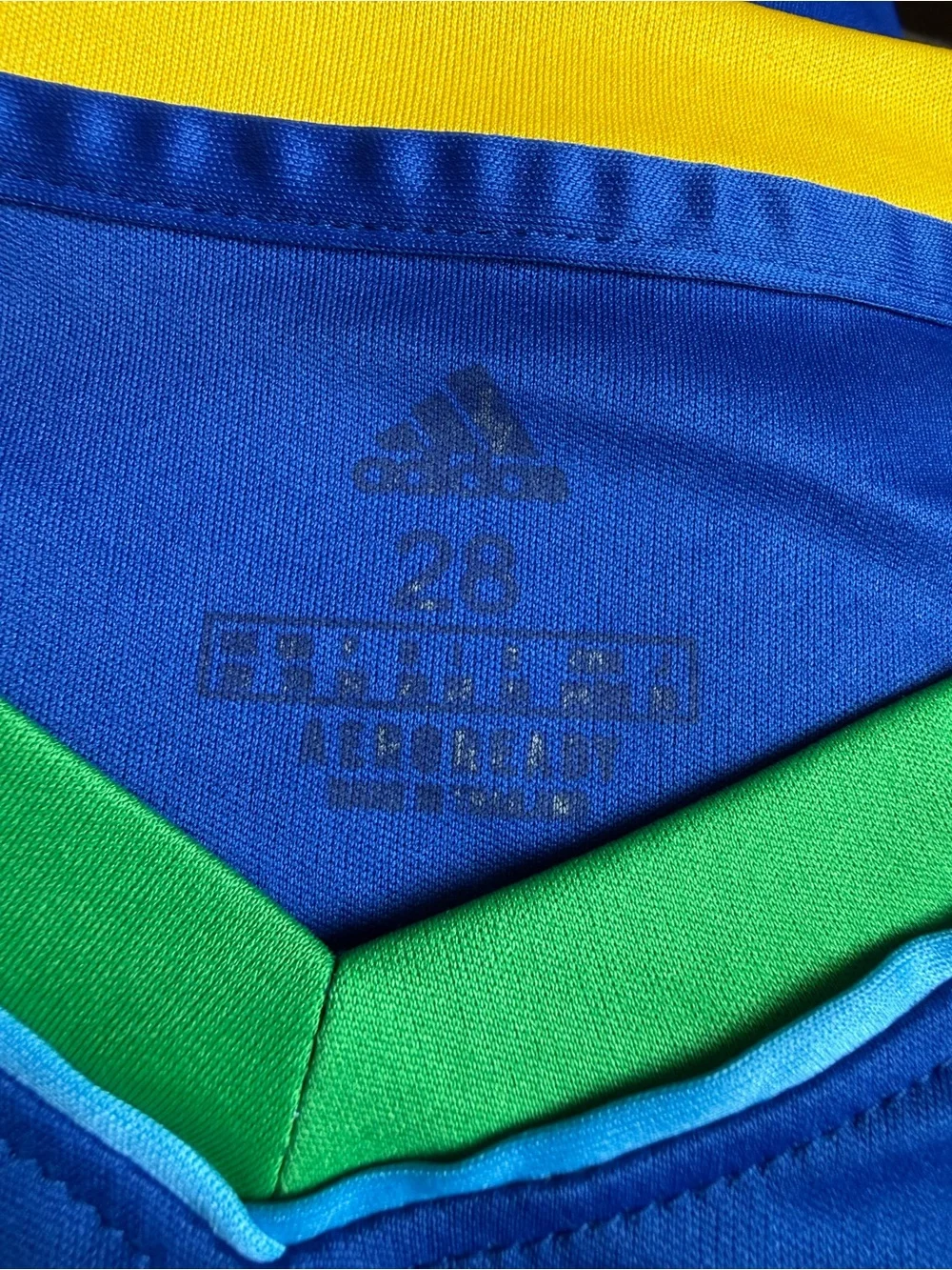 Adidas Rwanda National Team Soccer Jersey Size 28 Blue Yellow Football Shirt
